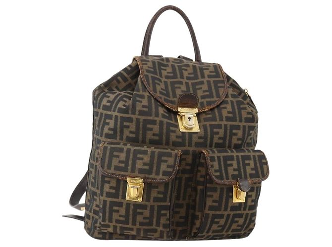 FENDI Zucca Canvas Backpack Brown Black
