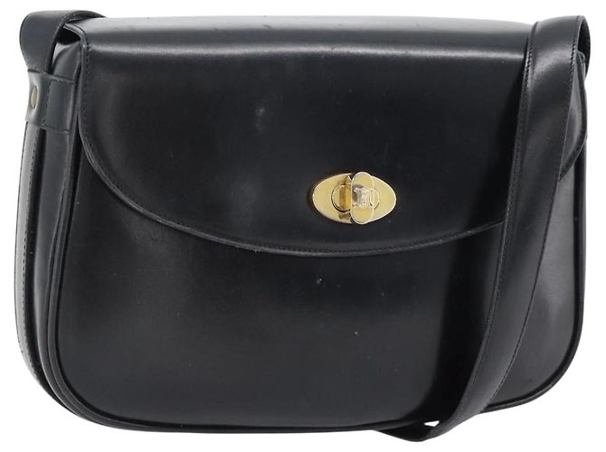 Céline CELINE Bolsa de ombro em couro preto e dourado
