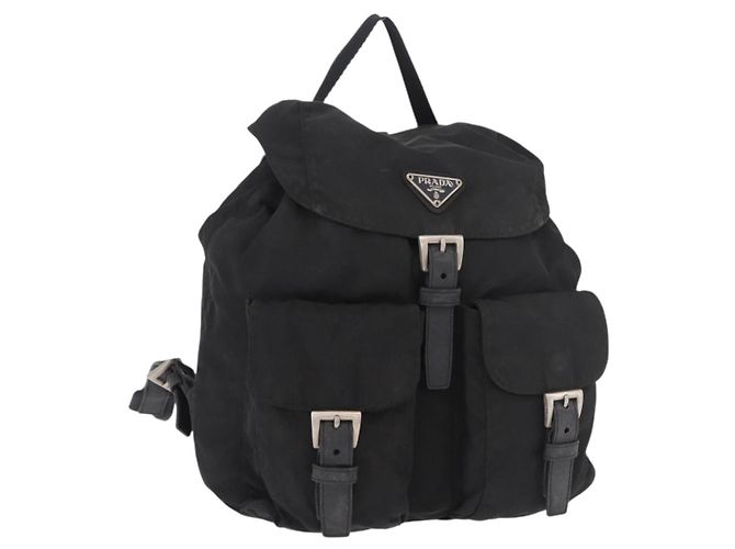PRADA Backpack Nylon Black Silver