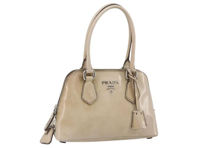 Bolso PRADA de piel charol Beige Silver