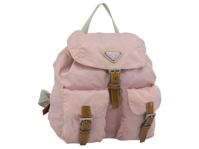 PRADA Backpack Nylon Pink Silver