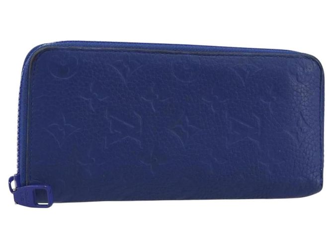 LOUIS VUITTON Taurillon Clemence Monogram Zippy Wallet Blue M80791