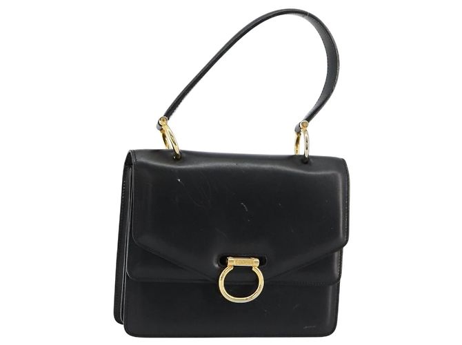 Céline CELINE Hand Bag Leather Gold Black