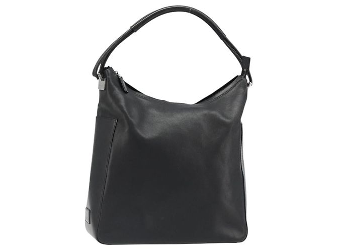 GUCCI Shoulder Bag Leather Black Silver 001 3770