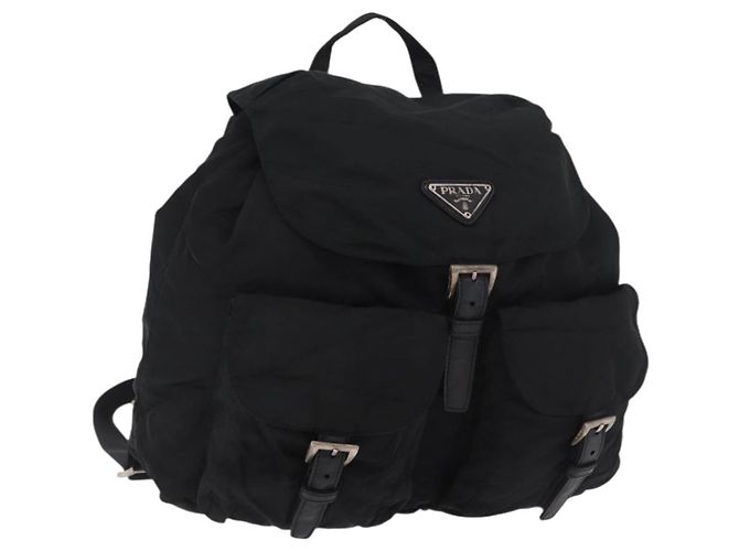 PRADA Rucksack Nylon Black Silver