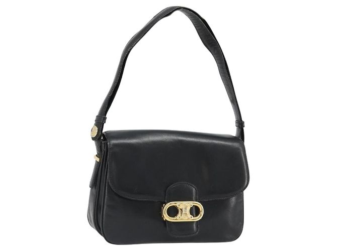 Céline CELINE Shoulder Bag Leather Black Gold