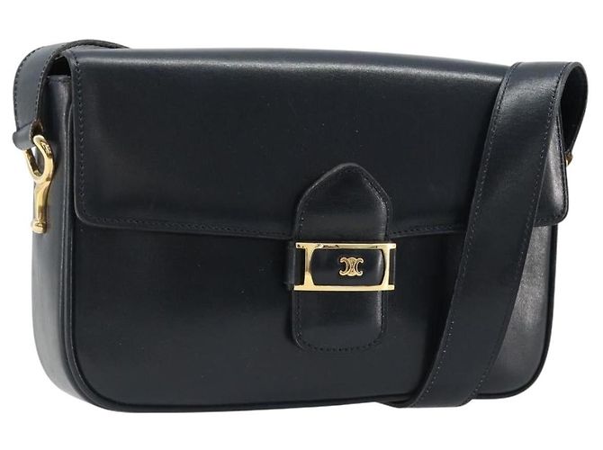 Céline CELINE Shoulder Bag Leather Navy Gold