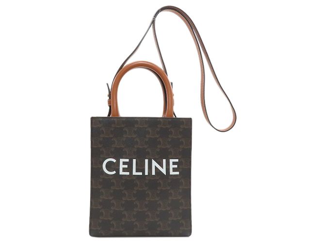 Céline Celine Mini Vertical Cabas Borsa a mano 2-Way Marrone scuro