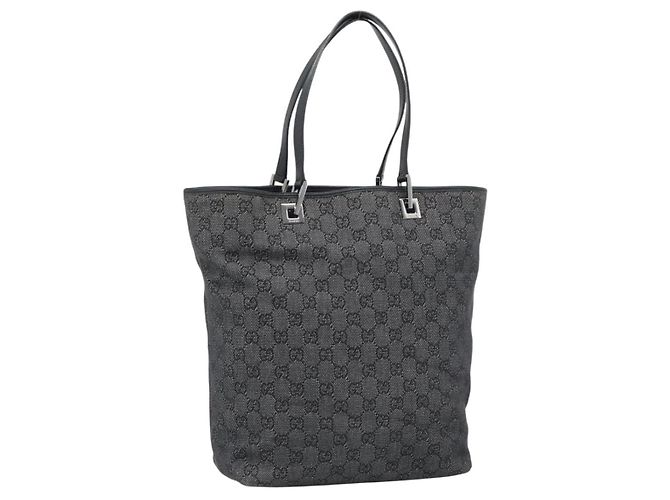 GUCCI GG Canvas Tote Bag Grau Silber 31243