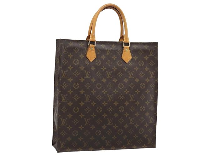 LOUIS VUITTON Monogram Sac Plat Hand Bag M51140 LV