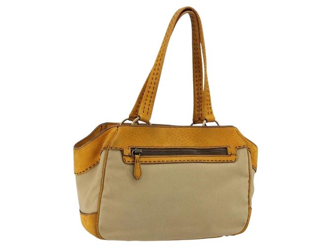 PRADA Handtasche Canvas Beige Gold