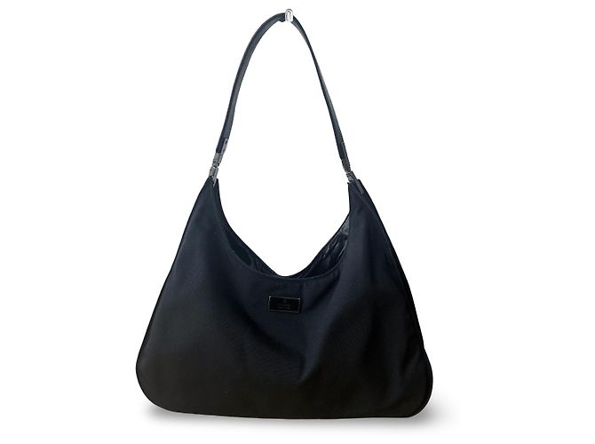 Autre Marque Borsa a tracolla Gucci in nylon e pelle nera Nero