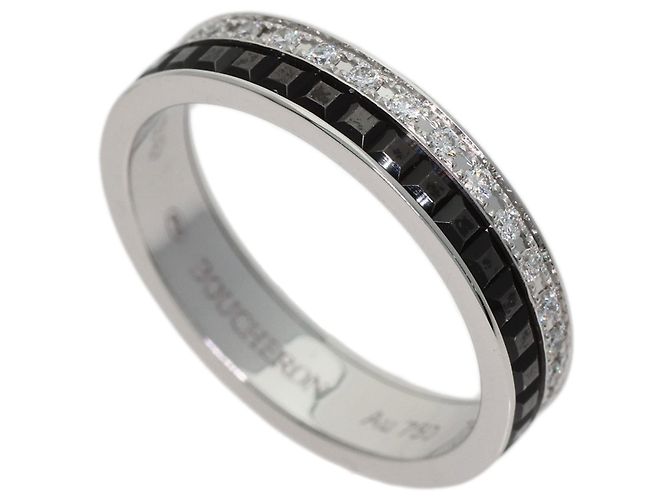 Boucheron Ehering aus 18K Weißgold mit schwarzen Diamanten
