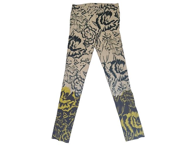 Etro Hose mit floralem Print Beige Gelb Dunkelgrün