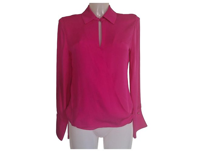 Blusa cruzada de seda Carolina Herrera Rosa