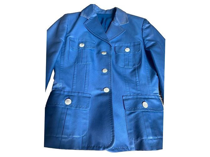 Giacca Burberry Blu in Seta e Cotone