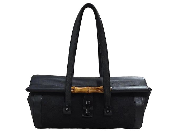 Gucci Bamboo Bullet Borsa Pelle Nera Nero