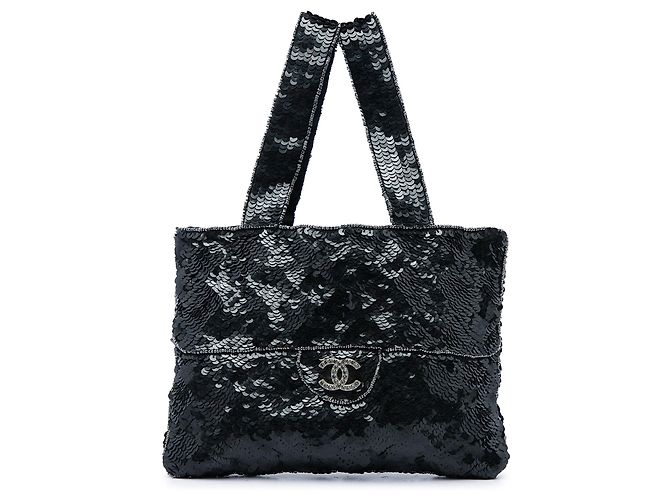Borsa da sera Mini Sequins Trompe l oeil Chanel Nera Nero