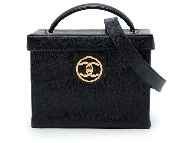 Borsa Vanity Chanel CC Caviar nera Nero