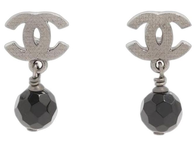 Chanel Orecchini a goccia Coco Mark A14V argento e nero