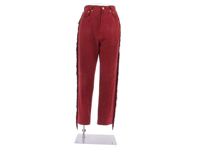 Loewe Pantalones de gamuza burdeos
