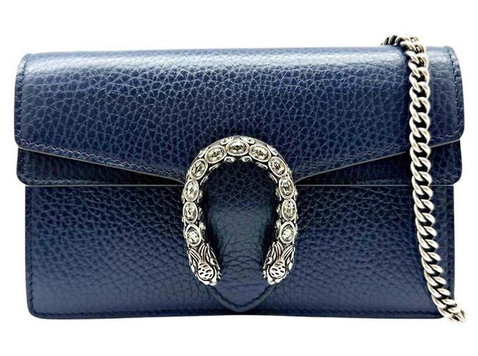Borsa a tracolla con catena Gucci Dionysus Blu Blu navy