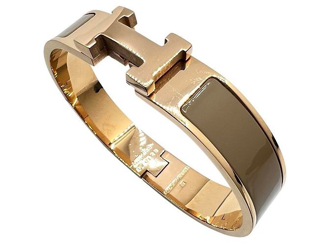 Hermès HERMES Clic Clack PM Bangle Brown Golden