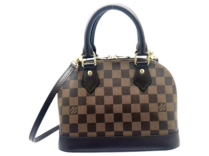 Bolsa de Ombro Louis Vuitton Damier Alma BB Marrom Damier ebene