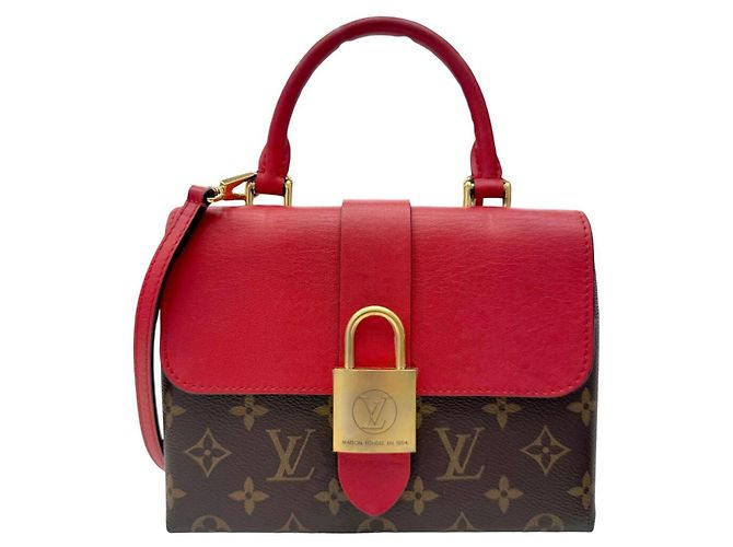 Bolsa de mão Louis Vuitton Rocky BB Monogram Marrom Vermelho Monograma