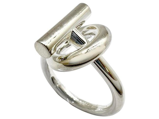 Hermès Anello Hermes Echappé Silver Band Ring Argento