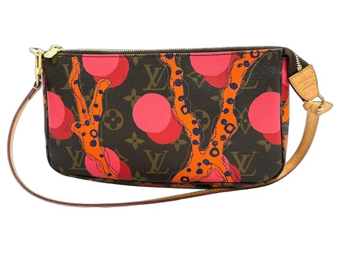 Louis Vuitton Monogram Ramage Pochette Accessoires Marron Doré Orange