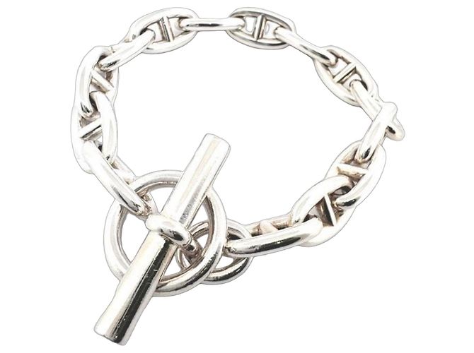 Hermès Bracciale Hermes Chaine d'Ancre GM Silver Charm Argento