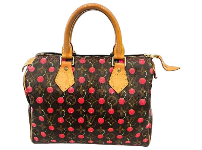 Louis Vuitton Monogram Cherry Speedy 25 Handtasche Braun