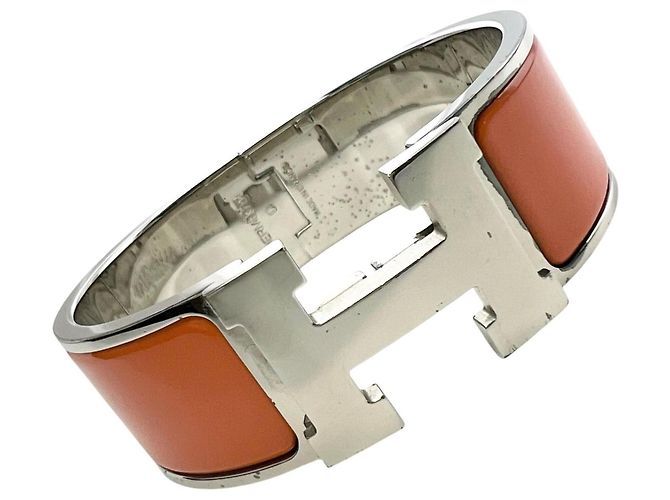 Hermès Hermes Clic Clack H Bangle Silvery Orange