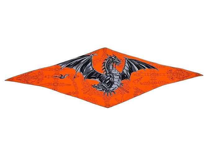 Hermès Lenço Losange Hermes Dragon Flash Laranja