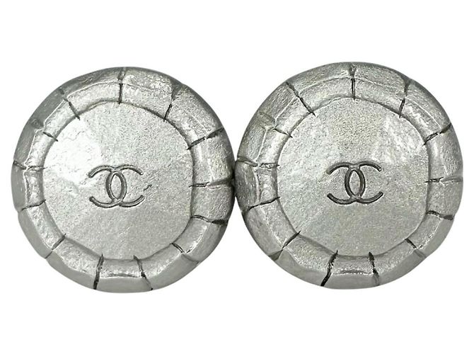 Orecchini Chanel Round Coco Mark Argento