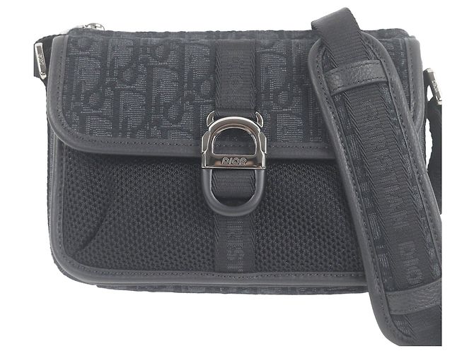 Borsa a tracolla Dior 8 Mini in jacquard Oblique nero e mesh Dior