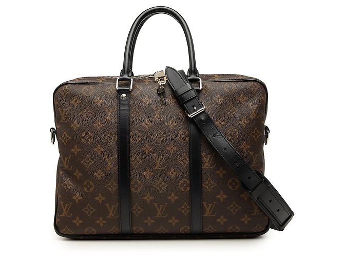 Louis Vuitton Brown Monogram Macassar Porte Documents Voyage