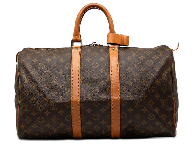 Louis Vuitton Brown Monogram Keepall 45 Marron