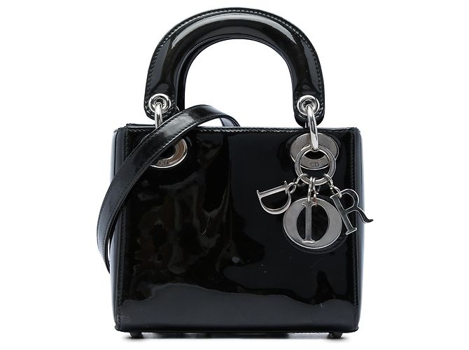 Dior Mini Lady Dior en cuir verni noir