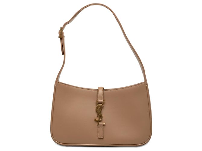 Saint Laurent Le 5 a 7 em couro de bezerro liso marrom Castanho claro