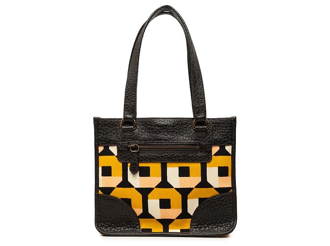 Prada Brown Printed Canvas and Leather Tote Dark brown