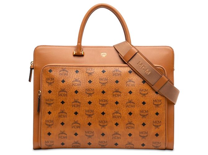 Pasta MCM Brown Visetos Coated Canvas Marrom