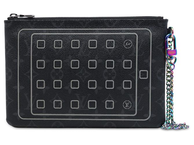 Étui iPad Louis Vuitton Black Monogram Eclipse Flash Fragment Noir
