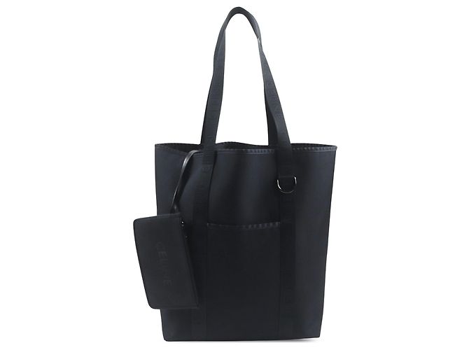 Céline Celine Trekking Vertical Cabas Tote aus schwarzem Nylon