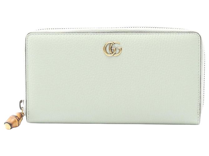 Bamboo Portafoglio lungo Gucci in pelle verde con bambù