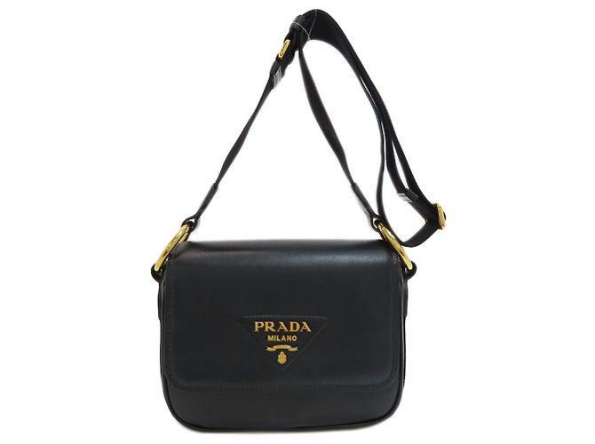 Bolsa de Ombro Prada Triangle Logo Preto