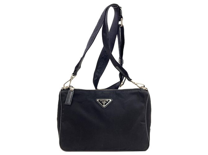 Borsa a tracolla Prada in nylon Nero