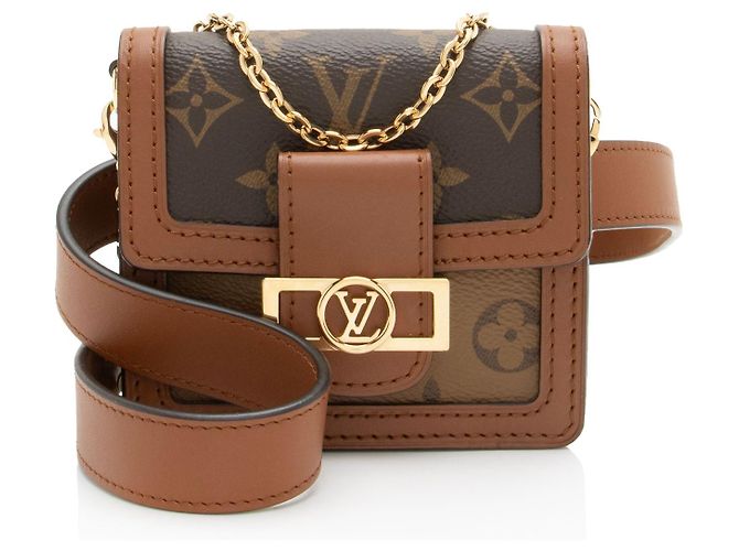 Bolsa de cintura Louis Vuitton Reverse Monogram Dauphine Bumbag BB Marrom