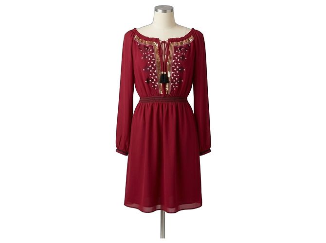 Altuzarra besticktes Kleid in Bordeaux Rot